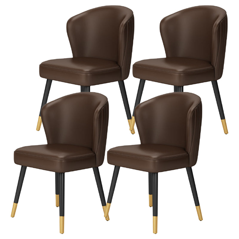 Armless Dining Chairs Nordic Kitchen Side Chairs for Dining Room Coffee 4 Piece Set Clearhalo 'Dining Chairs' 'Dining Tables & Seating' 'dining_chair' 'furn' 'furn_dining_chair' 'Furniture' 'furniture_dining_chair' 'Kitchen & Dining Furniture' 5019609