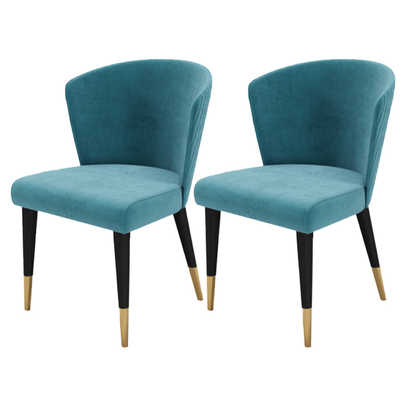 Armless Dining Chairs Nordic Kitchen Side Chairs for Dining Room Peacock Blue 2 Piece Set Clearhalo 'Dining Chairs' 'Dining Tables & Seating' 'dining_chair' 'furn' 'furn_dining_chair' 'Furniture' 'furniture_dining_chair' 'Kitchen & Dining Furniture' 5019610