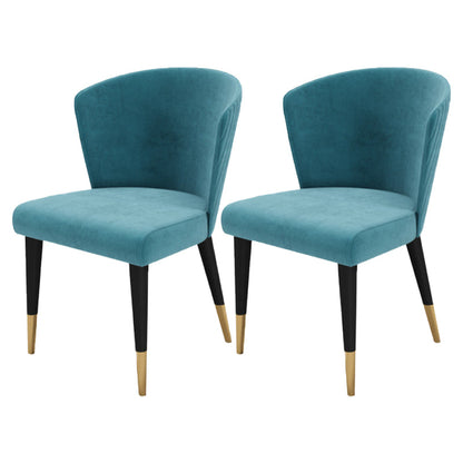 Armless Dining Chairs Nordic Kitchen Side Chairs for Dining Room Peacock Blue 2 Piece Set Clearhalo 'Dining Chairs' 'Dining Tables & Seating' 'dining_chair' 'furn' 'furn_dining_chair' 'Furniture' 'furniture_dining_chair' 'Kitchen & Dining Furniture' 5019610