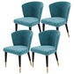 Armless Dining Chairs Nordic Kitchen Side Chairs for Dining Room Peacock Blue 4 Piece Set Clearhalo 'Dining Chairs' 'Dining Tables & Seating' 'dining_chair' 'furn' 'furn_dining_chair' 'Furniture' 'furniture_dining_chair' 'Kitchen & Dining Furniture' 5019611