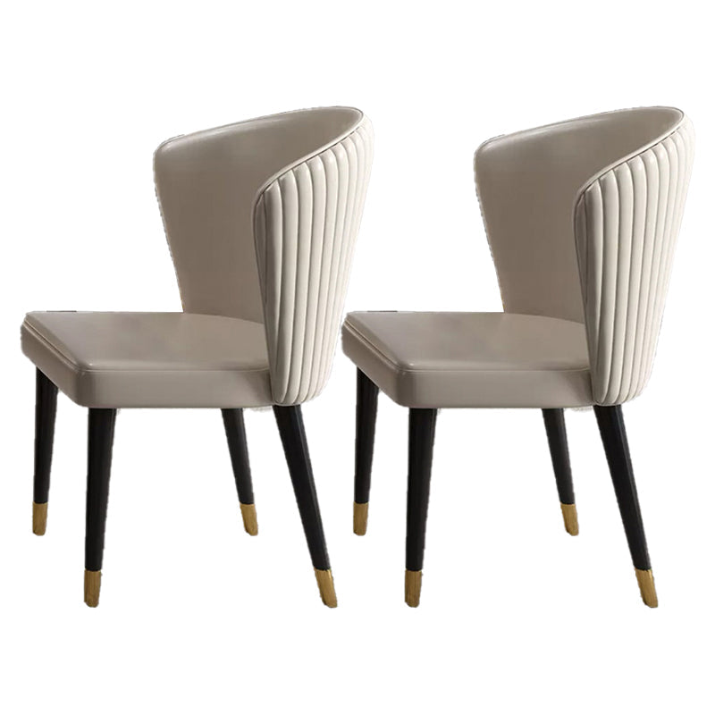 Armless Dining Chairs Nordic Kitchen Side Chairs for Dining Room Off-White 2 Piece Set Clearhalo 'Dining Chairs' 'Dining Tables & Seating' 'dining_chair' 'furn' 'furn_dining_chair' 'Furniture' 'furniture_dining_chair' 'Kitchen & Dining Furniture' 5019612