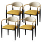 Glam Style Arm Chair Faux Leather Open Back Dining Chair for Home Yellow 4 Piece Set Clearhalo 'Dining Chairs' 'Dining Tables & Seating' 'dining_chair' 'furn' 'furn_dining_chair' 'Furniture' 'furniture_dining_chair' 'Kitchen & Dining Furniture' 5019624