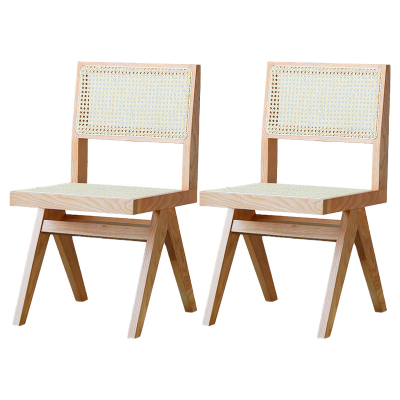 Armless Dining Chairs Modern Style Solid Wood Side Chairs for Dining Room Wood Non-Upholstered Chair(s) 2 Piece Set Clearhalo 'Dining Chairs' 'Dining Tables & Seating' 'dining_chair' 'furn' 'furn_dining_chair' 'Furniture' 'furniture_dining_chair' 'Kitchen & Dining Furniture' 5019641