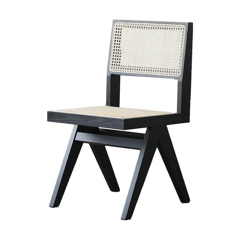 Armless Dining Chairs Modern Style Solid Wood Side Chairs for Dining Room Black Non-Upholstered Chair(s) 1 Piece Clearhalo 'Dining Chairs' 'Dining Tables & Seating' 'dining_chair' 'furn' 'furn_dining_chair' 'Furniture' 'furniture_dining_chair' 'Kitchen & Dining Furniture' 5019650