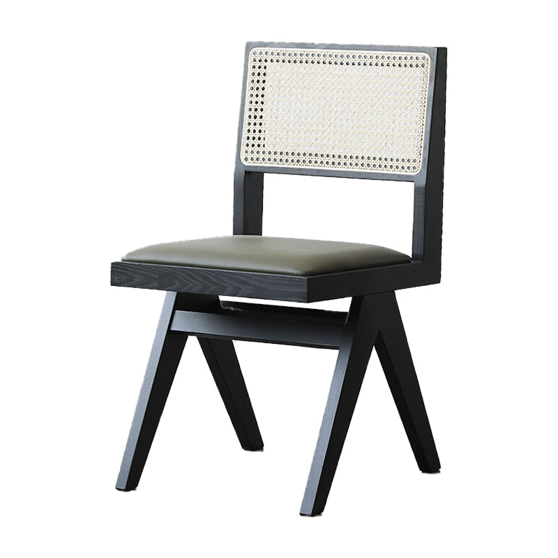 Armless Dining Chairs Modern Style Solid Wood Side Chairs for Dining Room Black Upholstered Chair(s) 1 Piece Clearhalo 'Dining Chairs' 'Dining Tables & Seating' 'dining_chair' 'furn' 'furn_dining_chair' 'Furniture' 'furniture_dining_chair' 'Kitchen & Dining Furniture' 5019656