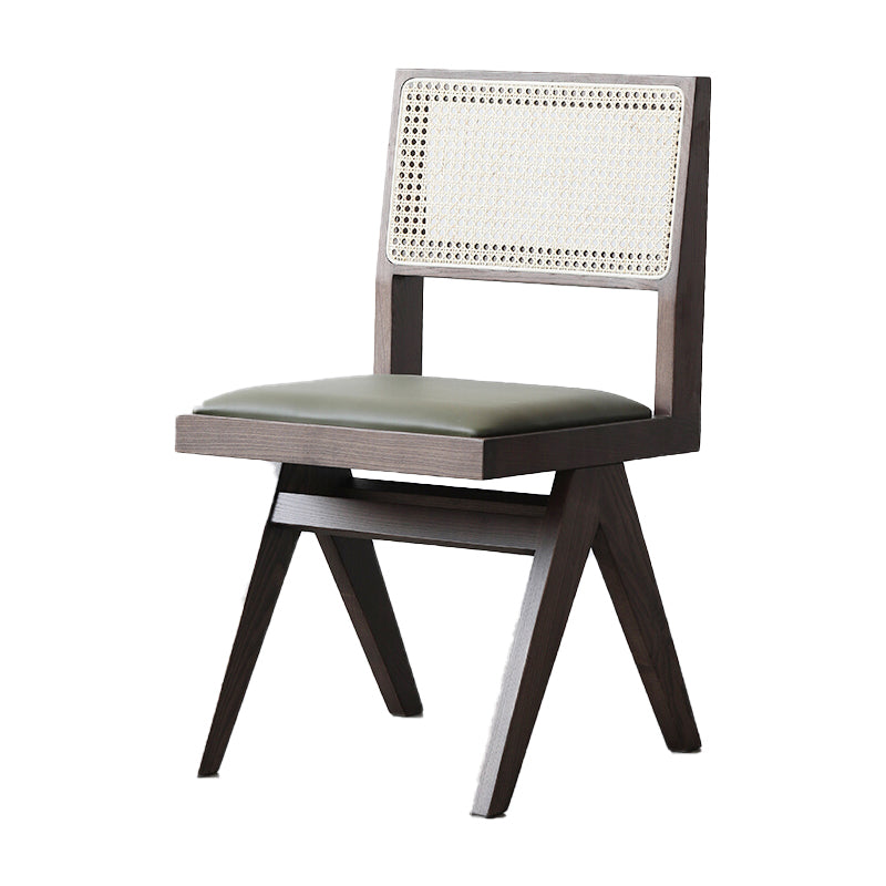 Armless Dining Chairs Modern Style Solid Wood Side Chairs for Dining Room Walnut Upholstered Chair(s) 1 Piece Clearhalo 'Dining Chairs' 'Dining Tables & Seating' 'dining_chair' 'furn' 'furn_dining_chair' 'Furniture' 'furniture_dining_chair' 'Kitchen & Dining Furniture' 5019665