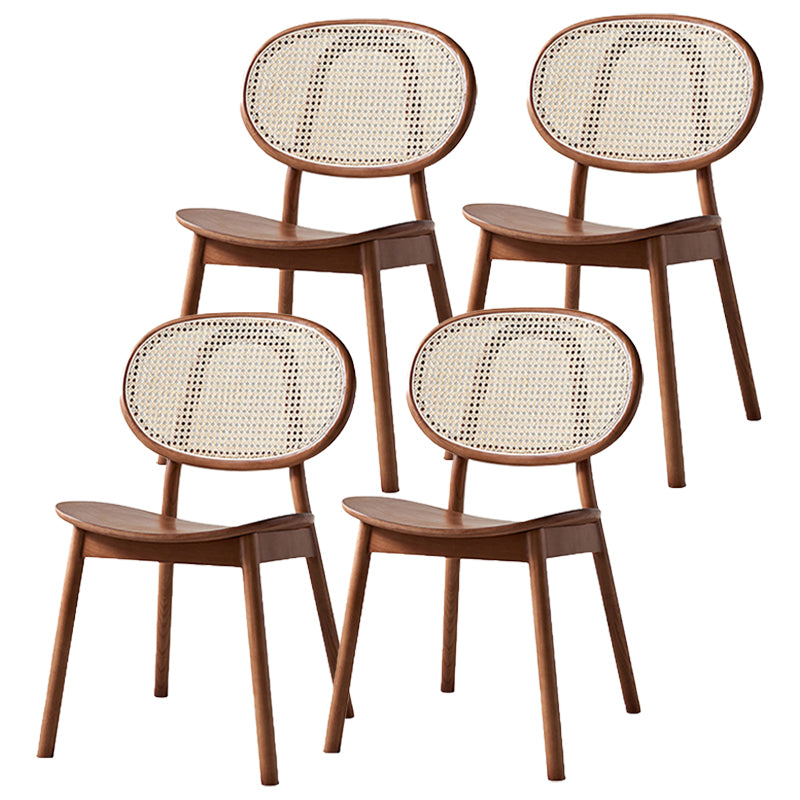 Modern Side Dining Room Chairs Solid Wood Kitchen Chairs for Kitchen Walnut 4 Piece Set Clearhalo 'Dining Chairs' 'Dining Tables & Seating' 'dining_chair' 'furn' 'furn_dining_chair' 'Furniture' 'furniture_dining_chair' 'Kitchen & Dining Furniture' 5019679