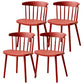 Plastic Scandinavian Side Chair Windsor Back Indoor-Outdoor Chair Burgundy 4 Piece Set Clearhalo 'Dining Chairs' 'Dining Tables & Seating' 'dining_chair' 'furn' 'furn_dining_chair' 'Furniture' 'furniture_dining_chair' 'Kitchen & Dining Furniture' 5019693
