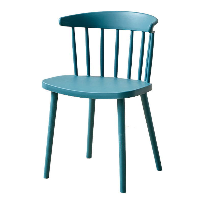 Plastic Scandinavian Side Chair Windsor Back Indoor-Outdoor Chair Dark Blue 1 Piece Clearhalo 'Dining Chairs' 'Dining Tables & Seating' 'dining_chair' 'furn' 'furn_dining_chair' 'Furniture' 'furniture_dining_chair' 'Kitchen & Dining Furniture' 5019701
