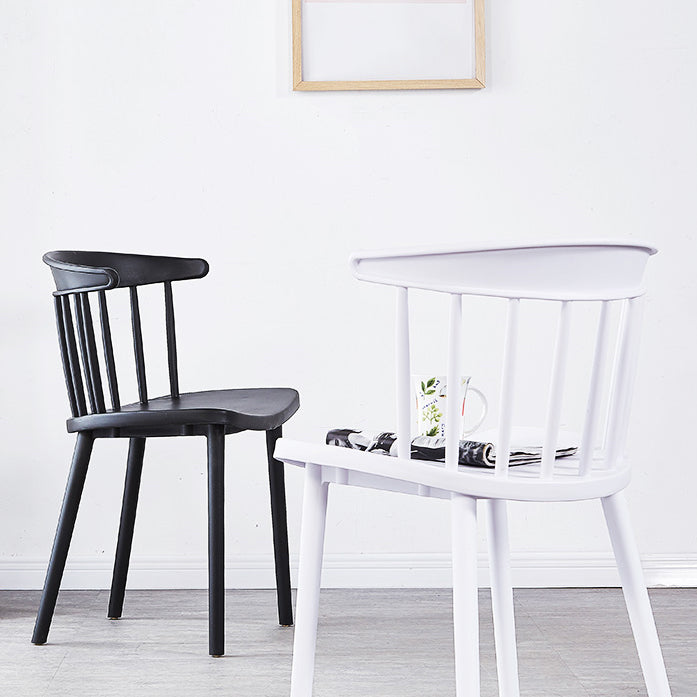 Plastic Scandinavian Side Chair Windsor Back Indoor-Outdoor Chair Clearhalo 'Dining Chairs' 'Dining Tables & Seating' 'dining_chair' 'furn' 'furn_dining_chair' 'Furniture' 'furniture_dining_chair' 'Kitchen & Dining Furniture' 5019707
