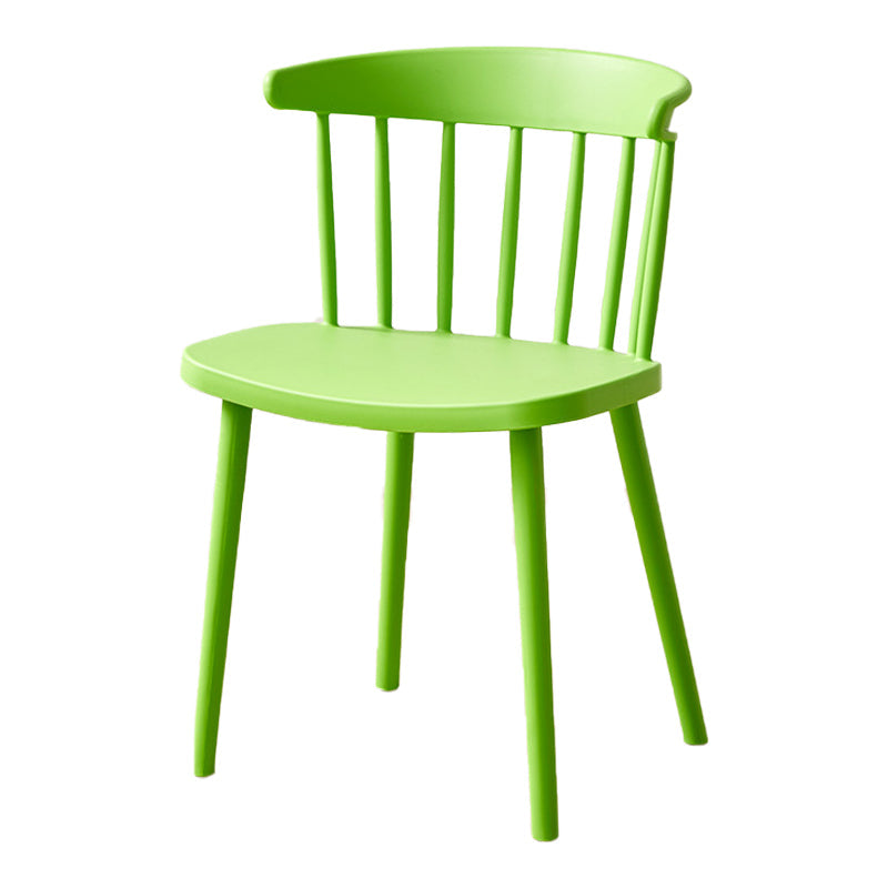 Plastic Scandinavian Side Chair Windsor Back Indoor-Outdoor Chair Fruit Green 1 Piece Clearhalo 'Dining Chairs' 'Dining Tables & Seating' 'dining_chair' 'furn' 'furn_dining_chair' 'Furniture' 'furniture_dining_chair' 'Kitchen & Dining Furniture' 5019713