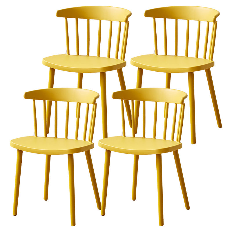 Plastic Scandinavian Side Chair Windsor Back Indoor-Outdoor Chair Ginger 4 Piece Set Clearhalo 'Dining Chairs' 'Dining Tables & Seating' 'dining_chair' 'furn' 'furn_dining_chair' 'Furniture' 'furniture_dining_chair' 'Kitchen & Dining Furniture' 5019724