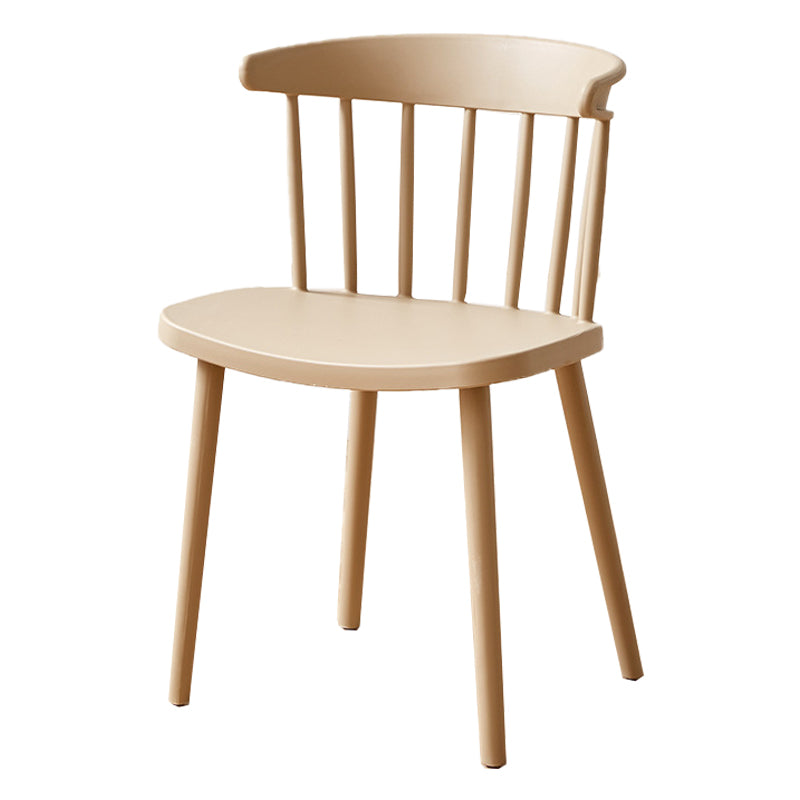 Plastic Scandinavian Side Chair Windsor Back Indoor-Outdoor Chair Khaki 1 Piece Clearhalo 'Dining Chairs' 'Dining Tables & Seating' 'dining_chair' 'furn' 'furn_dining_chair' 'Furniture' 'furniture_dining_chair' 'Kitchen & Dining Furniture' 5019731