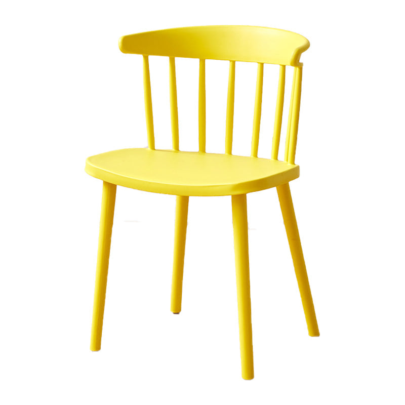 Plastic Scandinavian Side Chair Windsor Back Indoor-Outdoor Chair Yellow 1 Piece Clearhalo 'Dining Chairs' 'Dining Tables & Seating' 'dining_chair' 'furn' 'furn_dining_chair' 'Furniture' 'furniture_dining_chair' 'Kitchen & Dining Furniture' 5019737