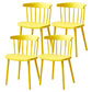 Plastic Scandinavian Side Chair Windsor Back Indoor-Outdoor Chair Yellow 4 Piece Set Clearhalo 'Dining Chairs' 'Dining Tables & Seating' 'dining_chair' 'furn' 'furn_dining_chair' 'Furniture' 'furniture_dining_chair' 'Kitchen & Dining Furniture' 5019739