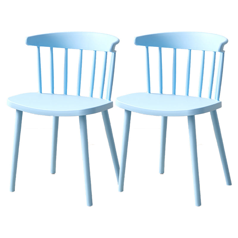 Plastic Scandinavian Side Chair Windsor Back Indoor-Outdoor Chair Light Blue 2 Piece Set Clearhalo 'Dining Chairs' 'Dining Tables & Seating' 'dining_chair' 'furn' 'furn_dining_chair' 'Furniture' 'furniture_dining_chair' 'Kitchen & Dining Furniture' 5019741