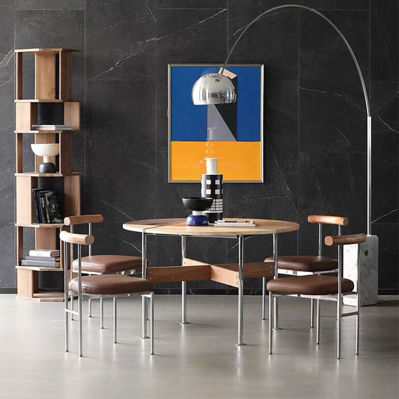 Glam Style Faux Leather Dining Chair Open Back Dining Side Chair for Home Clearhalo 'Dining Chairs' 'Dining Tables & Seating' 'dining_chair' 'furn' 'furn_dining_chair' 'Furniture' 'furniture_dining_chair' 'Kitchen & Dining Furniture' 5019744