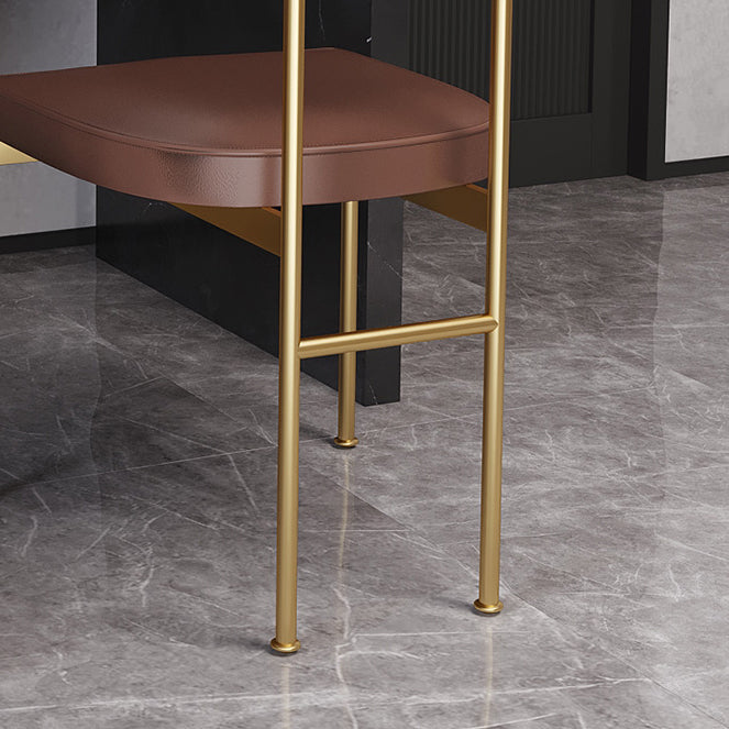 Glam Style Faux Leather Dining Chair Open Back Dining Side Chair for Home Clearhalo 'Dining Chairs' 'Dining Tables & Seating' 'dining_chair' 'furn' 'furn_dining_chair' 'Furniture' 'furniture_dining_chair' 'Kitchen & Dining Furniture' 5019758