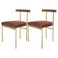 Glam Style Faux Leather Dining Chair Open Back Dining Side Chair for Home Gold-Brown 2 Piece Set Clearhalo 'Dining Chairs' 'Dining Tables & Seating' 'dining_chair' 'furn' 'furn_dining_chair' 'Furniture' 'furniture_dining_chair' 'Kitchen & Dining Furniture' 5019762