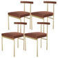 Glam Style Faux Leather Dining Chair Open Back Dining Side Chair for Home Gold-Brown 4 Piece Set Clearhalo 'Dining Chairs' 'Dining Tables & Seating' 'dining_chair' 'furn' 'furn_dining_chair' 'Furniture' 'furniture_dining_chair' 'Kitchen & Dining Furniture' 5019764