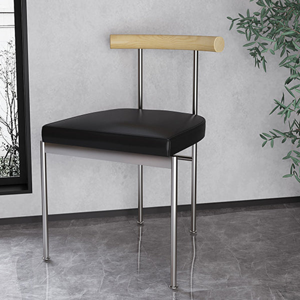 Glam Style Faux Leather Dining Chair Open Back Dining Side Chair for Home Clearhalo 'Dining Chairs' 'Dining Tables & Seating' 'dining_chair' 'furn' 'furn_dining_chair' 'Furniture' 'furniture_dining_chair' 'Kitchen & Dining Furniture' 5019768