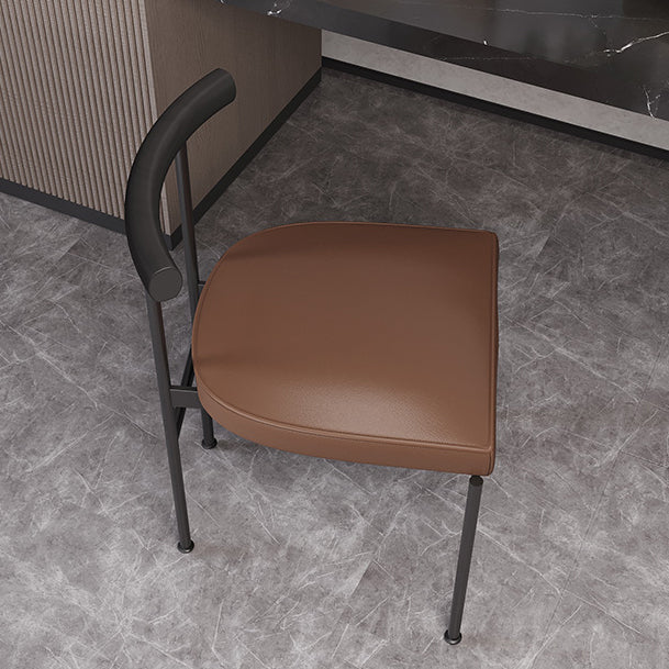 Glam Style Faux Leather Dining Chair Open Back Dining Side Chair for Home Clearhalo 'Dining Chairs' 'Dining Tables & Seating' 'dining_chair' 'furn' 'furn_dining_chair' 'Furniture' 'furniture_dining_chair' 'Kitchen & Dining Furniture' 5019772