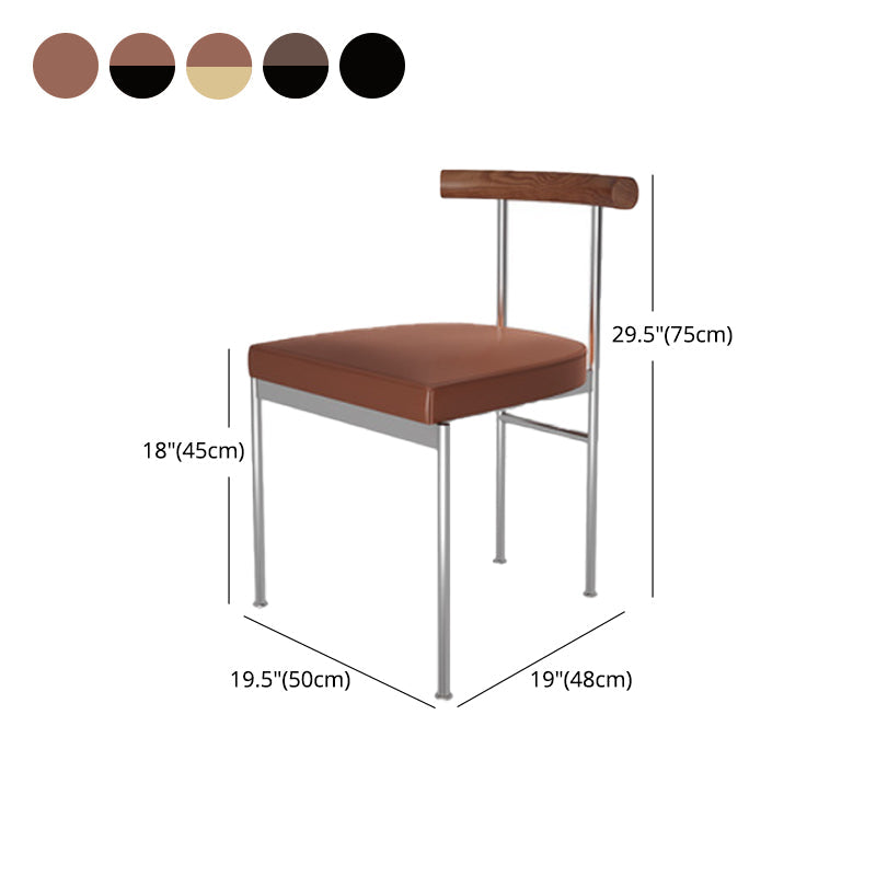 Glam Style Faux Leather Dining Chair Open Back Dining Side Chair for Home Clearhalo 'Dining Chairs' 'Dining Tables & Seating' 'dining_chair' 'furn' 'furn_dining_chair' 'Furniture' 'furniture_dining_chair' 'Kitchen & Dining Furniture' 5019773