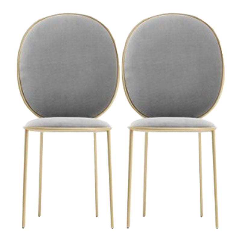 Glam Style Dining Chair Upholstered King Louis Back Dining Chair for Home Grey 2 Piece Set Clearhalo 'Dining Chairs' 'Dining Tables & Seating' 'dining_chair' 'furn' 'furn_dining_chair' 'Furniture' 'furniture_dining_chair' 'Kitchen & Dining Furniture' 5019775