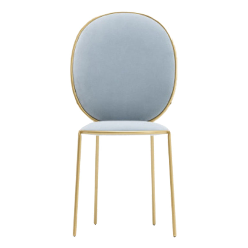 Glam Style Dining Chair Upholstered King Louis Back Dining Chair for Home Sky Blue 1 Piece Clearhalo 'Dining Chairs' 'Dining Tables & Seating' 'dining_chair' 'furn' 'furn_dining_chair' 'Furniture' 'furniture_dining_chair' 'Kitchen & Dining Furniture' 5019779
