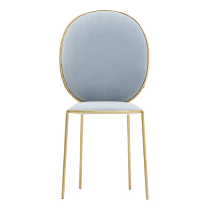 Glam Style Dining Chair Upholstered King Louis Back Dining Chair for Home Sky Blue 1 Piece Clearhalo 'Dining Chairs' 'Dining Tables & Seating' 'dining_chair' 'furn' 'furn_dining_chair' 'Furniture' 'furniture_dining_chair' 'Kitchen & Dining Furniture' 5019779