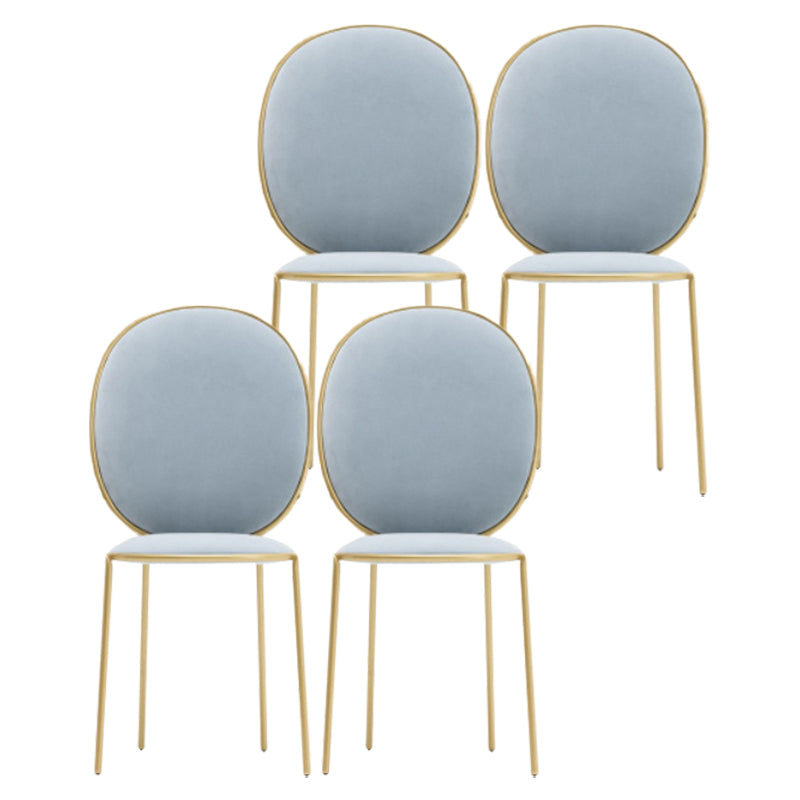 Glam Style Dining Chair Upholstered King Louis Back Dining Chair for Home Sky Blue 4 Piece Set Clearhalo 'Dining Chairs' 'Dining Tables & Seating' 'dining_chair' 'furn' 'furn_dining_chair' 'Furniture' 'furniture_dining_chair' 'Kitchen & Dining Furniture' 5019782