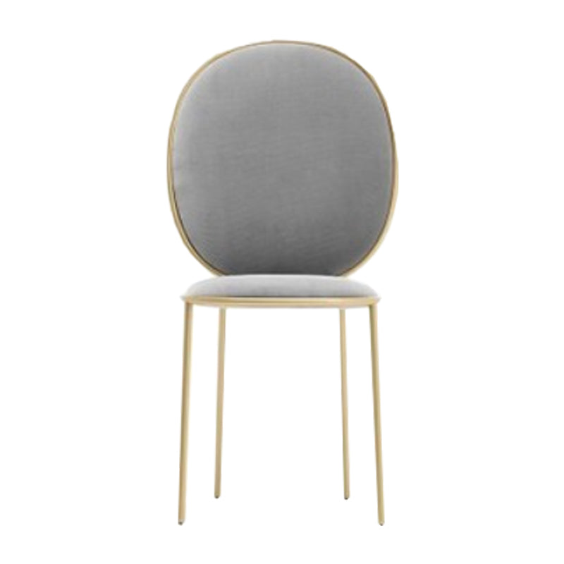 Glam Style Dining Chair Upholstered King Louis Back Dining Chair for Home Grey 1 Piece Clearhalo 'Dining Chairs' 'Dining Tables & Seating' 'dining_chair' 'furn' 'furn_dining_chair' 'Furniture' 'furniture_dining_chair' 'Kitchen & Dining Furniture' 5019783