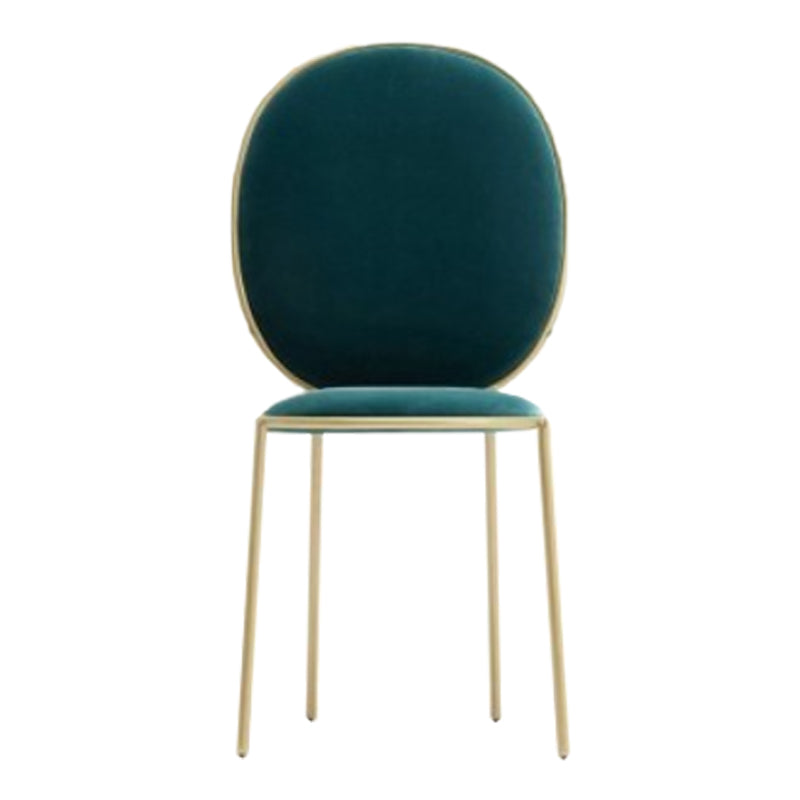 Glam Style Dining Chair Upholstered King Louis Back Dining Chair for Home Blackish Green 1 Piece Clearhalo 'Dining Chairs' 'Dining Tables & Seating' 'dining_chair' 'furn' 'furn_dining_chair' 'Furniture' 'furniture_dining_chair' 'Kitchen & Dining Furniture' 5019784