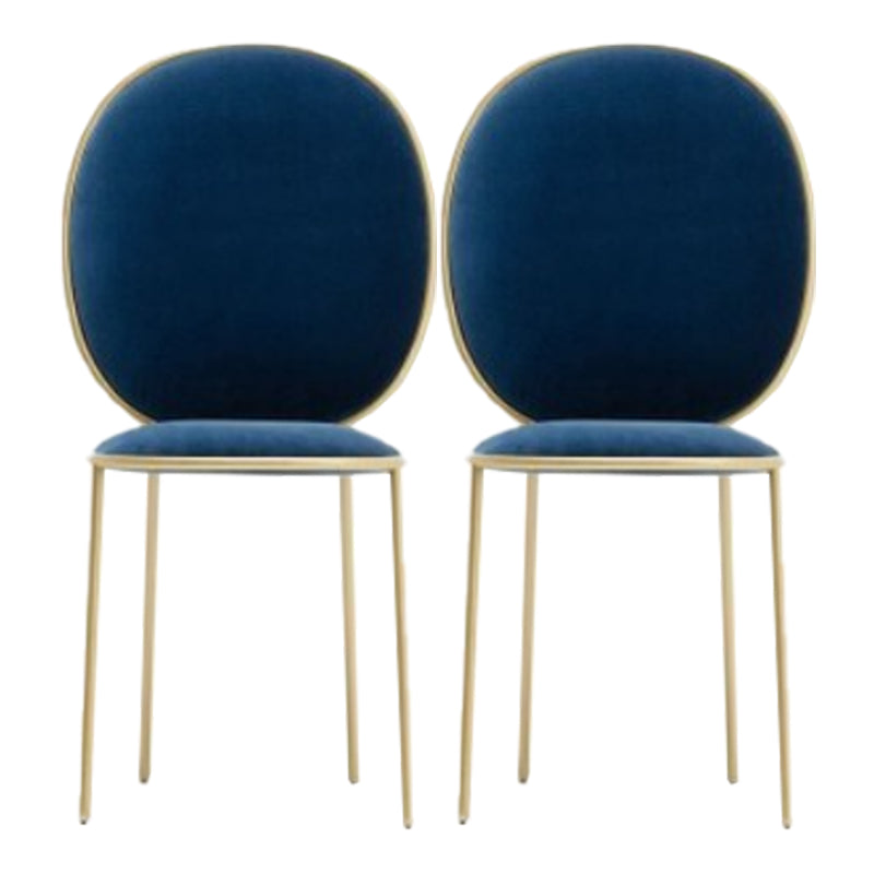 Glam Style Dining Chair Upholstered King Louis Back Dining Chair for Home Blue 2 Piece Set Clearhalo 'Dining Chairs' 'Dining Tables & Seating' 'dining_chair' 'furn' 'furn_dining_chair' 'Furniture' 'furniture_dining_chair' 'Kitchen & Dining Furniture' 5019792