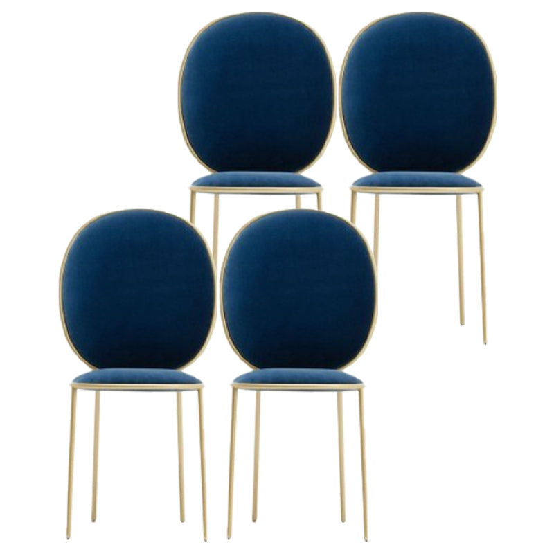 Glam Style Dining Chair Upholstered King Louis Back Dining Chair for Home Blue 4 Piece Set Clearhalo 'Dining Chairs' 'Dining Tables & Seating' 'dining_chair' 'furn' 'furn_dining_chair' 'Furniture' 'furniture_dining_chair' 'Kitchen & Dining Furniture' 5019793
