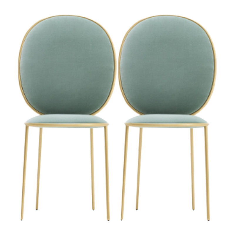 Glam Style Dining Chair Upholstered King Louis Back Dining Chair for Home Green 2 Piece Set Clearhalo 'Dining Chairs' 'Dining Tables & Seating' 'dining_chair' 'furn' 'furn_dining_chair' 'Furniture' 'furniture_dining_chair' 'Kitchen & Dining Furniture' 5019795