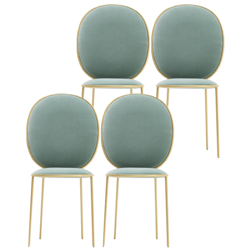Glam Style Dining Chair Upholstered King Louis Back Dining Chair for Home Green 4 Piece Set Clearhalo 'Dining Chairs' 'Dining Tables & Seating' 'dining_chair' 'furn' 'furn_dining_chair' 'Furniture' 'furniture_dining_chair' 'Kitchen & Dining Furniture' 5019796