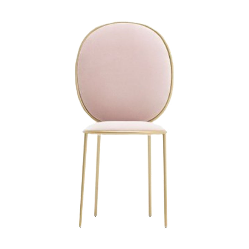 Glam Style Dining Chair Upholstered King Louis Back Dining Chair for Home Pink 1 Piece Clearhalo 'Dining Chairs' 'Dining Tables & Seating' 'dining_chair' 'furn' 'furn_dining_chair' 'Furniture' 'furniture_dining_chair' 'Kitchen & Dining Furniture' 5019797