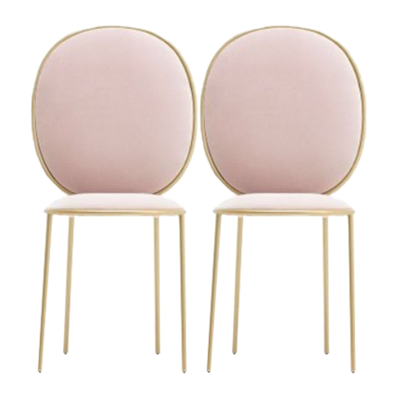Glam Style Dining Chair Upholstered King Louis Back Dining Chair for Home Pink 2 Piece Set Clearhalo 'Dining Chairs' 'Dining Tables & Seating' 'dining_chair' 'furn' 'furn_dining_chair' 'Furniture' 'furniture_dining_chair' 'Kitchen & Dining Furniture' 5019798