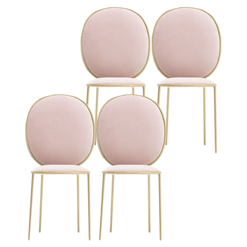 Glam Style Dining Chair Upholstered King Louis Back Dining Chair for Home Pink 4 Piece Set Clearhalo 'Dining Chairs' 'Dining Tables & Seating' 'dining_chair' 'furn' 'furn_dining_chair' 'Furniture' 'furniture_dining_chair' 'Kitchen & Dining Furniture' 5019799