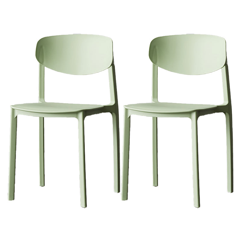 Plastic Contemporary Side Chair Open Back Indoor-Outdoor Chair Green 2 Piece Set Clearhalo 'Dining Chairs' 'Dining Tables & Seating' 'dining_chair' 'furn' 'furn_dining_chair' 'Furniture' 'furniture_dining_chair' 'Kitchen & Dining Furniture' 5019802