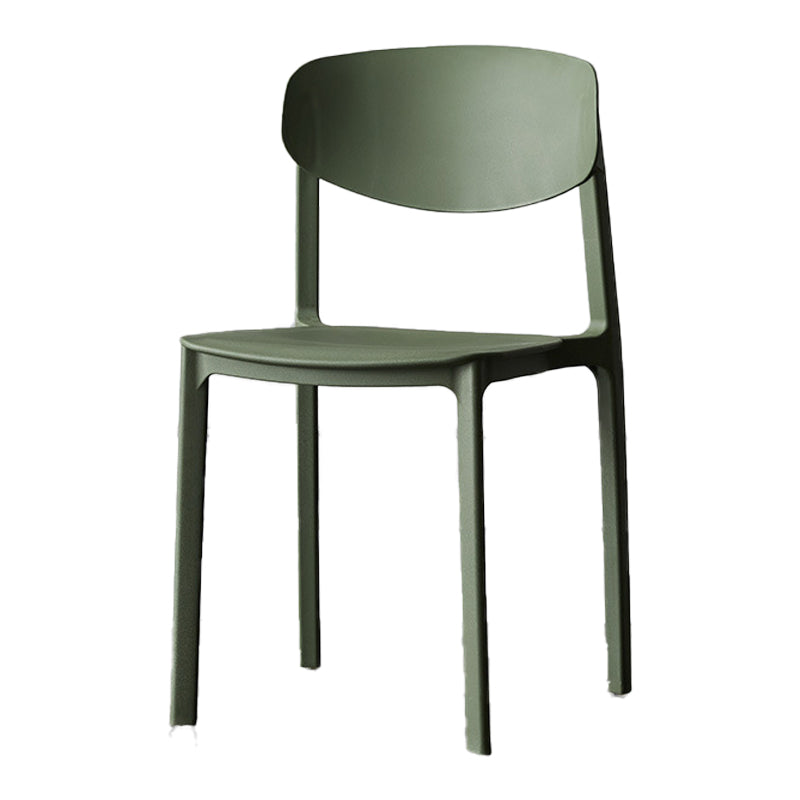 Plastic Contemporary Side Chair Open Back Indoor-Outdoor Chair Army Green 1 Piece Clearhalo 'Dining Chairs' 'Dining Tables & Seating' 'dining_chair' 'furn' 'furn_dining_chair' 'Furniture' 'furniture_dining_chair' 'Kitchen & Dining Furniture' 5019805
