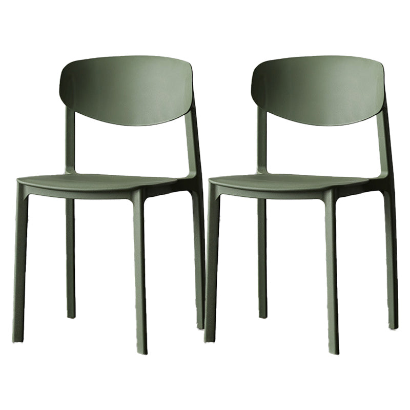 Plastic Contemporary Side Chair Open Back Indoor-Outdoor Chair Army Green 2 Piece Set Clearhalo 'Dining Chairs' 'Dining Tables & Seating' 'dining_chair' 'furn' 'furn_dining_chair' 'Furniture' 'furniture_dining_chair' 'Kitchen & Dining Furniture' 5019808