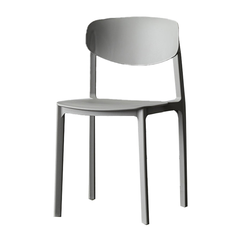 Plastic Contemporary Side Chair Open Back Indoor-Outdoor Chair Grey 1 Piece Clearhalo 'Dining Chairs' 'Dining Tables & Seating' 'dining_chair' 'furn' 'furn_dining_chair' 'Furniture' 'furniture_dining_chair' 'Kitchen & Dining Furniture' 5019811