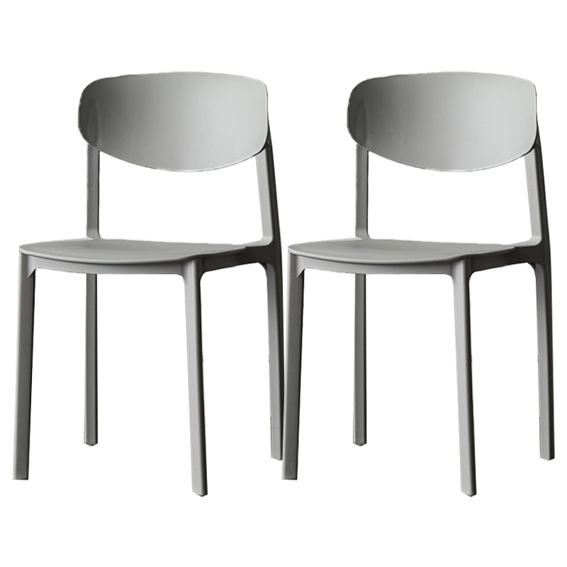 Plastic Contemporary Side Chair Open Back Indoor-Outdoor Chair Grey 2 Piece Set Clearhalo 'Dining Chairs' 'Dining Tables & Seating' 'dining_chair' 'furn' 'furn_dining_chair' 'Furniture' 'furniture_dining_chair' 'Kitchen & Dining Furniture' 5019814