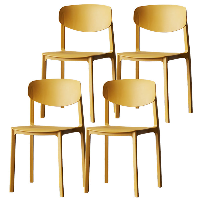 Plastic Contemporary Side Chair Open Back Indoor-Outdoor Chair Ginger 4 Piece Set Clearhalo 'Dining Chairs' 'Dining Tables & Seating' 'dining_chair' 'furn' 'furn_dining_chair' 'Furniture' 'furniture_dining_chair' 'Kitchen & Dining Furniture' 5019824