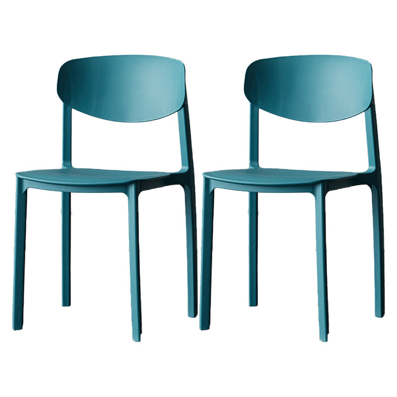 Plastic Contemporary Side Chair Open Back Indoor-Outdoor Chair Peacock Blue 2 Piece Set Clearhalo 'Dining Chairs' 'Dining Tables & Seating' 'dining_chair' 'furn' 'furn_dining_chair' 'Furniture' 'furniture_dining_chair' 'Kitchen & Dining Furniture' 5019826
