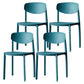 Plastic Contemporary Side Chair Open Back Indoor-Outdoor Chair Peacock Blue 4 Piece Set Clearhalo 'Dining Chairs' 'Dining Tables & Seating' 'dining_chair' 'furn' 'furn_dining_chair' 'Furniture' 'furniture_dining_chair' 'Kitchen & Dining Furniture' 5019827