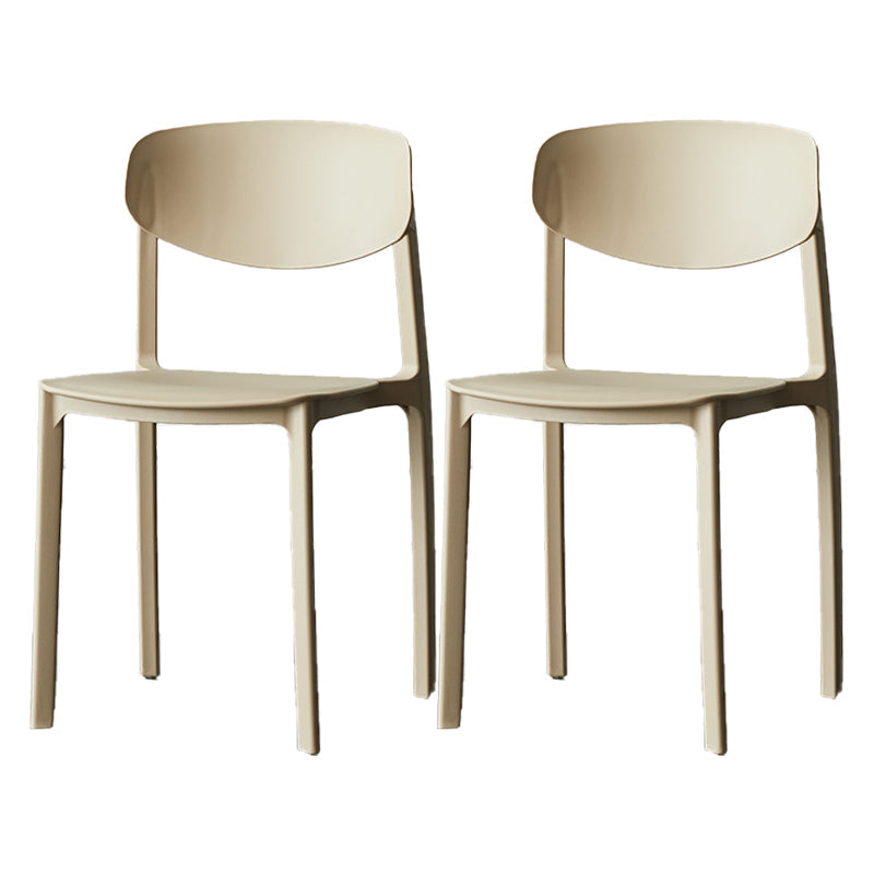 Plastic Contemporary Side Chair Open Back Indoor-Outdoor Chair Khaki 2 Piece Set Clearhalo 'Dining Chairs' 'Dining Tables & Seating' 'dining_chair' 'furn' 'furn_dining_chair' 'Furniture' 'furniture_dining_chair' 'Kitchen & Dining Furniture' 5019829