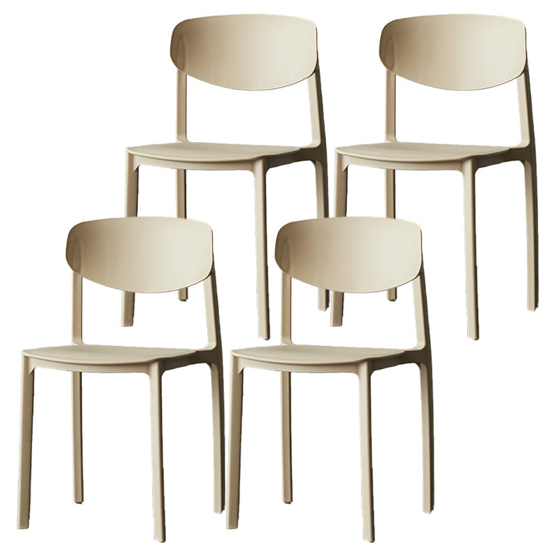Plastic Contemporary Side Chair Open Back Indoor-Outdoor Chair Khaki 4 Piece Set Clearhalo 'Dining Chairs' 'Dining Tables & Seating' 'dining_chair' 'furn' 'furn_dining_chair' 'Furniture' 'furniture_dining_chair' 'Kitchen & Dining Furniture' 5019830